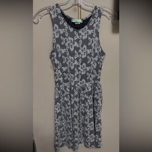 New Chris & Carol Floral white & black sleeveless Dress Small